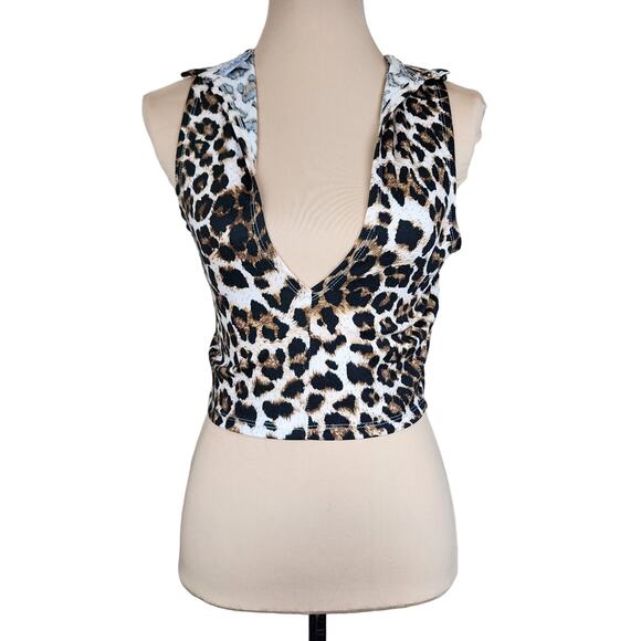 Vintage Leopard Cheetah Print Crop Top - Picture 1 of 4